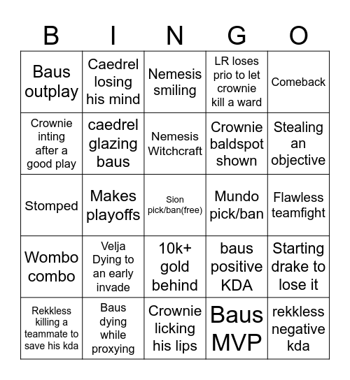 LosRatones Bingo Card