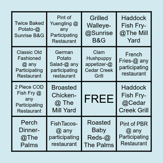 Lenten Blackout Bingo-Feb.18th- Easter Bingo Card