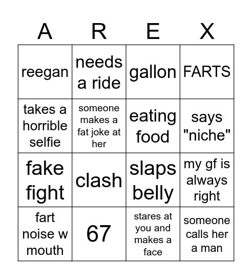 arex Bingo Card