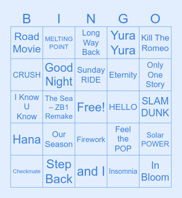ZEROBASEONE Bingo Card