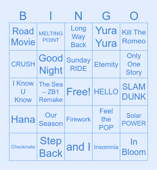 ZEROBASEONE Bingo Card