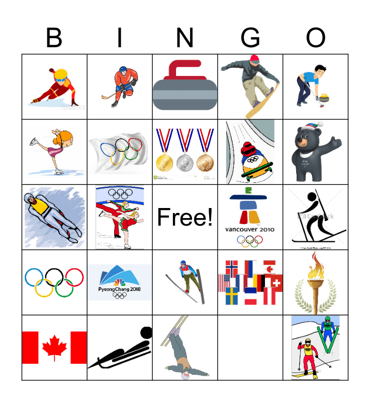 Olympic Bingo Card