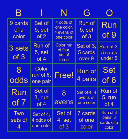 Phase 10 Bingo Card