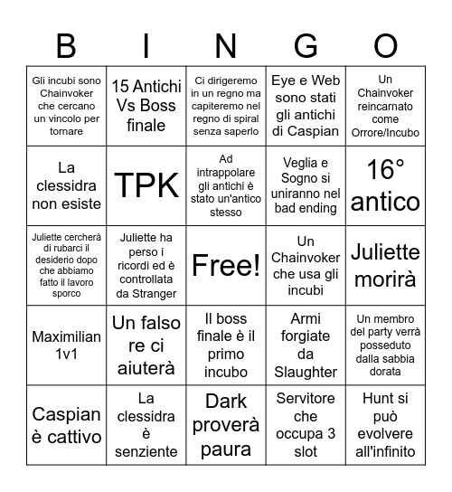 Chainvokers BINGO Card