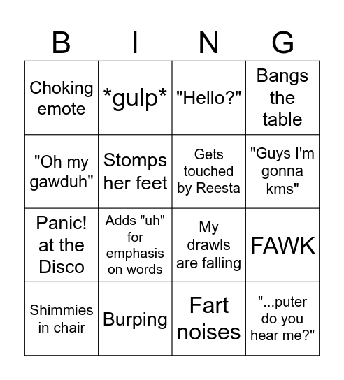 Cori's Bingo Card
