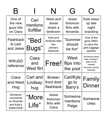 SUMMER HOUSE BINGO Card