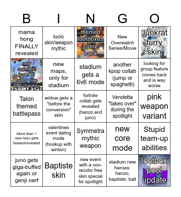 OW bingo 2026 Bingo Card