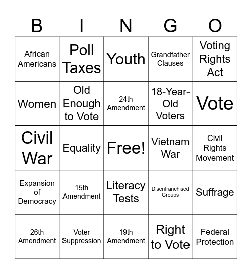 culture Bingo Card
