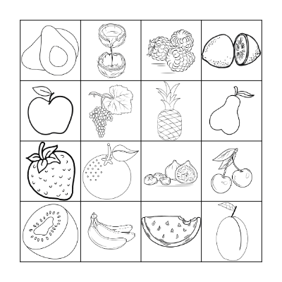 Fruit Bingo Card