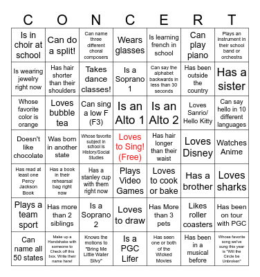 Find Someone Who..... Bingo Card