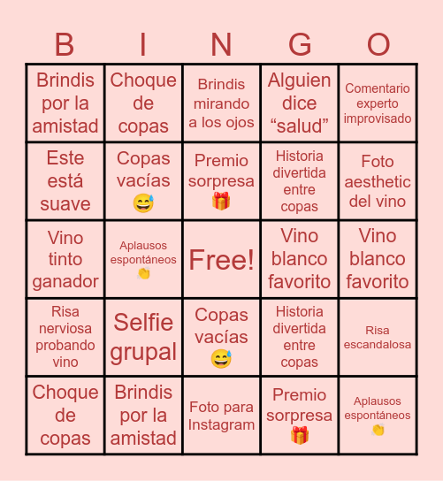 Galentines Bingo Card