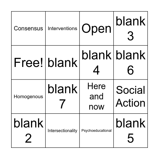SW 350 Bingo Card