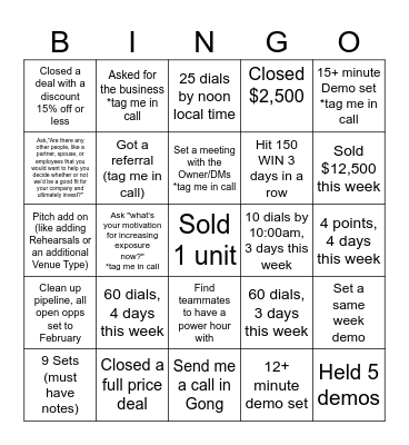 February BINGO Card