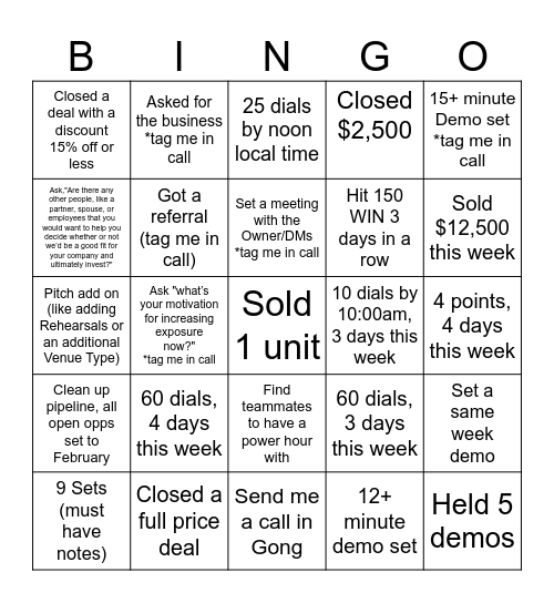 February BINGO Card