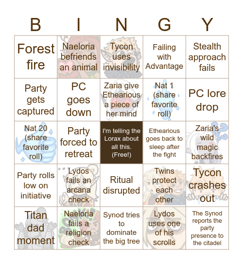 Session 12: Battle at the Grove Bingo Card