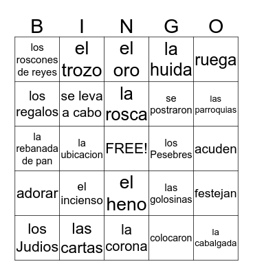 El Dia de Los Tres Reyes Magos Bingo Card