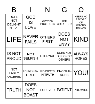 What is love?    LOVE IS... Bingo Card