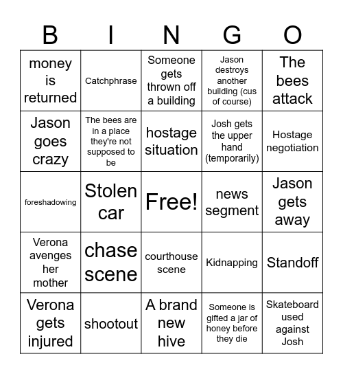 beekeeper Bingo Card