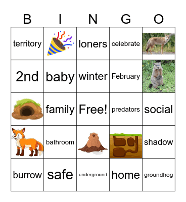 Groundhog Bingo Card