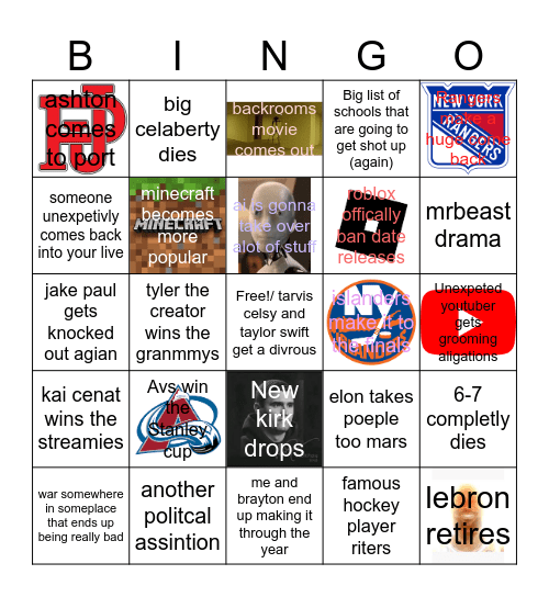 bingo of 2026 Bingo Card