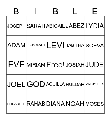 BIBLE Bingo Card