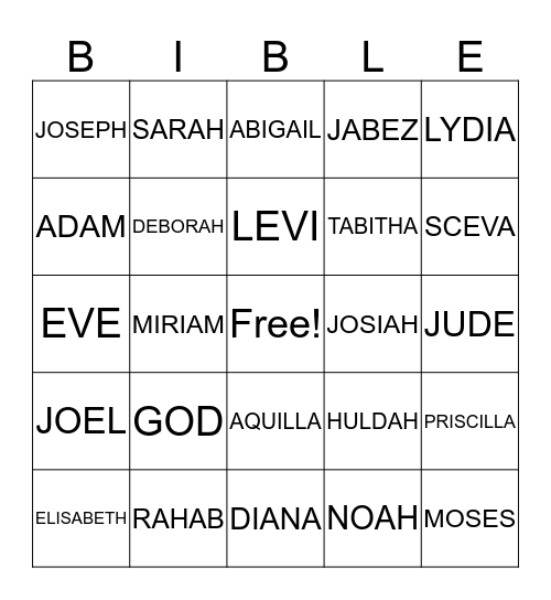 BIBLE Bingo Card