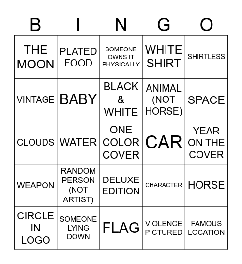 ALBUM COVER BINGO Card