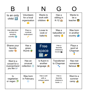 Find someone who... Bingo Card