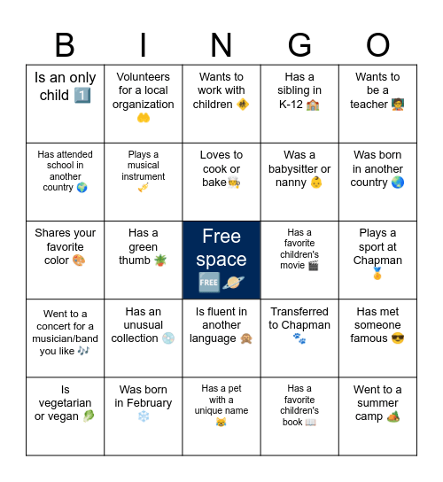 Find someone who... Bingo Card