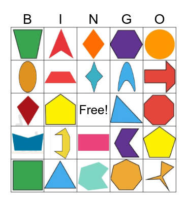 2-Dimensional Shapes Bingo Card