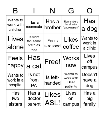 Find Someone Who... Bingo Card