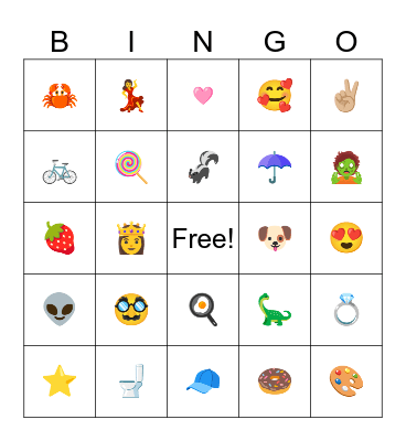 Emoji Bingo Card