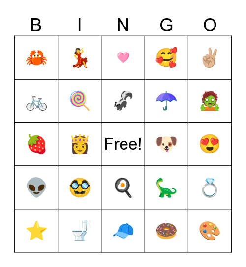 Emoji Bingo Card