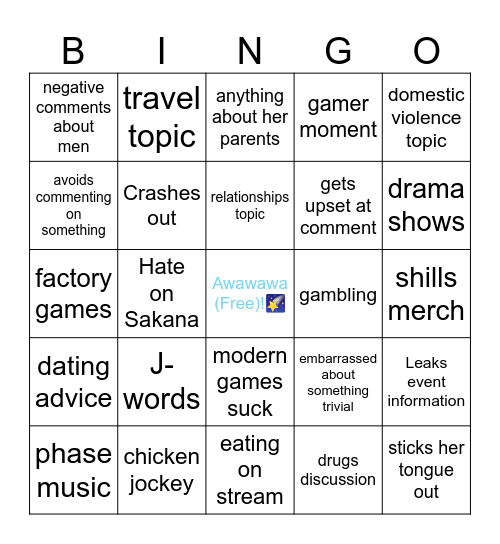 🌠Jelly Zatsu Stream Bingo🌠 Bingo Card