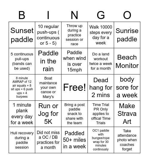 ReBelles binge challenge Bingo Card