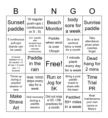 ReBelles Bingo Challenge Bingo Card