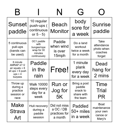 ReBelles Bingo Challenge Bingo Card