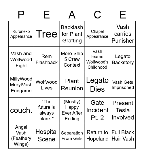 Stargaze Predictions Bingo Card