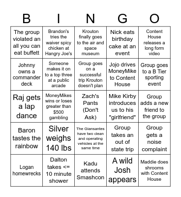 Content House 2026 Board Bingo Card