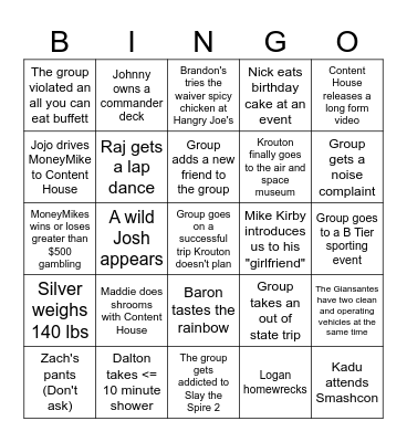 Content House 2026 Board Bingo Card