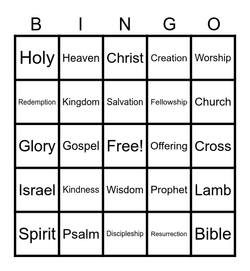 BIBLE Bingo Card