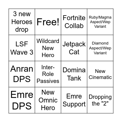 OW2 2026 Spotlight Bingo Card