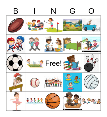 ASL Activities Bingo Card