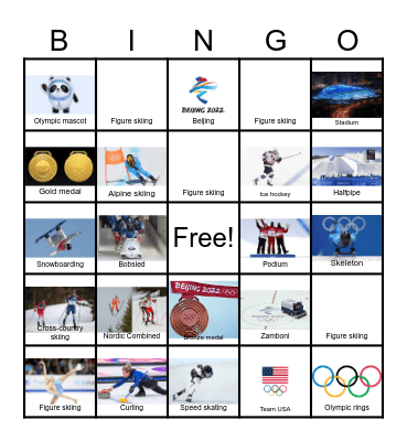Winter Olympics 2026 Bingo Card