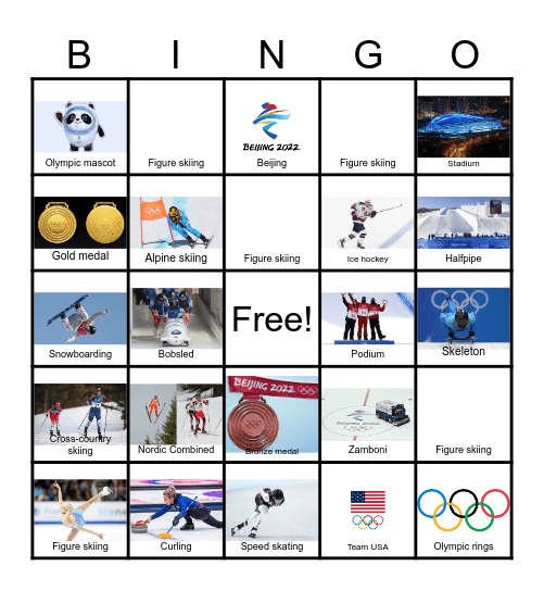 Winter Olympics 2026 Bingo Card