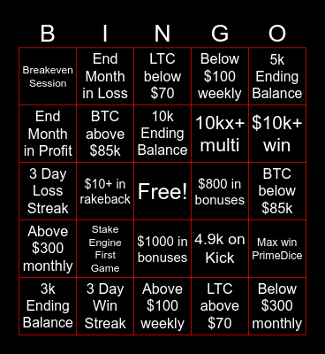 February Bingo Board Bingo Card