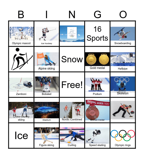 Winter Olympics Bingo 2026 Bingo Card