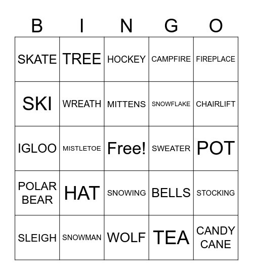 Winter BINGO Card