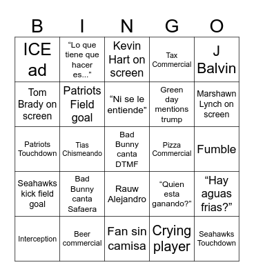 Benito Bowl Loteria Bingo Card