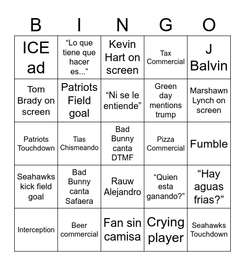 Benito Bowl Loteria Bingo Card